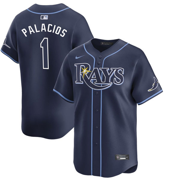  Mens Tampa Bay Rays #1 Richie Palacios Nike Navy Alternate Limited Jersey 