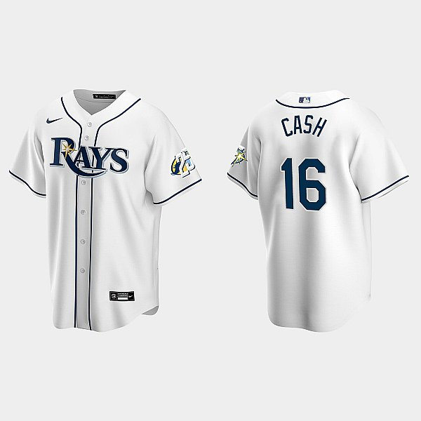  Mens Tampa Bay Rays #16 Kevin Cash Nike White Home Cool base Jersey 