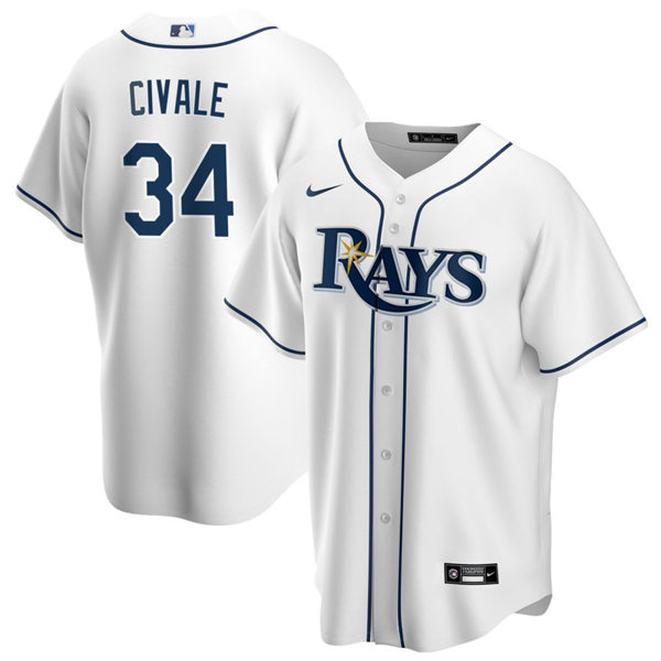  Mens Tampa Bay Rays #34 Aaron Civale  Nike White Home Limited Jersey 