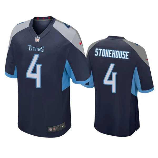  Mens Tennessee Titans #4 Ryan Stonehouse Nike Navy Vapor Untouchable Limited Jersey 