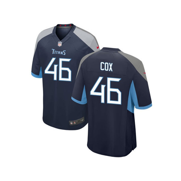  Mens Tennessee Titans #46 Morgan Cox Nike Navy Vapor Untouchable Limited Jersey 