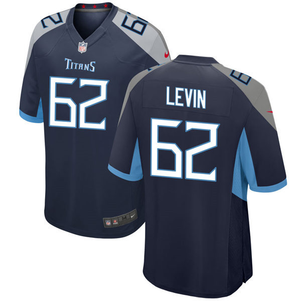  Mens Tennessee Titans #62 Corey Levin Nike Navy Vapor Untouchable Limited Jersey 