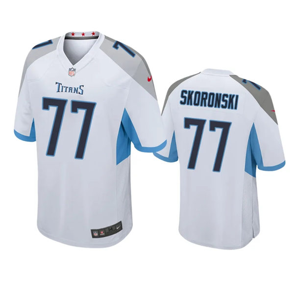  Mens Tennessee Titans #77 Peter Skoronski Nike White Vapor Untouchable Limited Jersey 