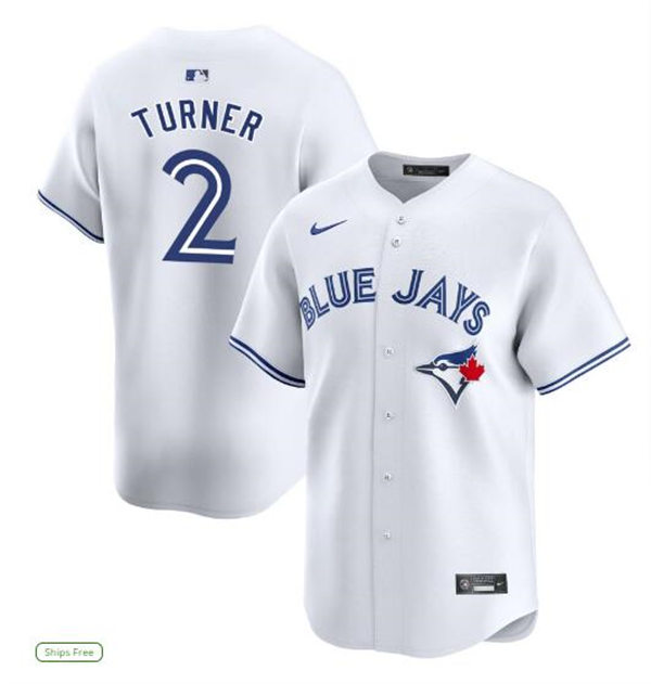  Mens Toronto Blue Jays #2 Justin Turner Nike White Home Limited Player Jersey 