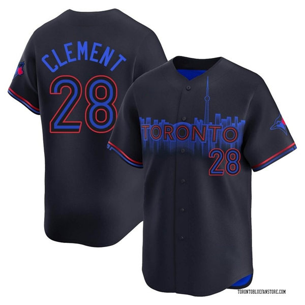  Mens Toronto Blue Jays #28 Ernie Clement  2024 City Connect Limited Player Jersey - Black 