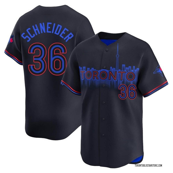  Mens Toronto Blue Jays #36 Davis Schneider 2024 City Connect Limited Player Jersey - Black 