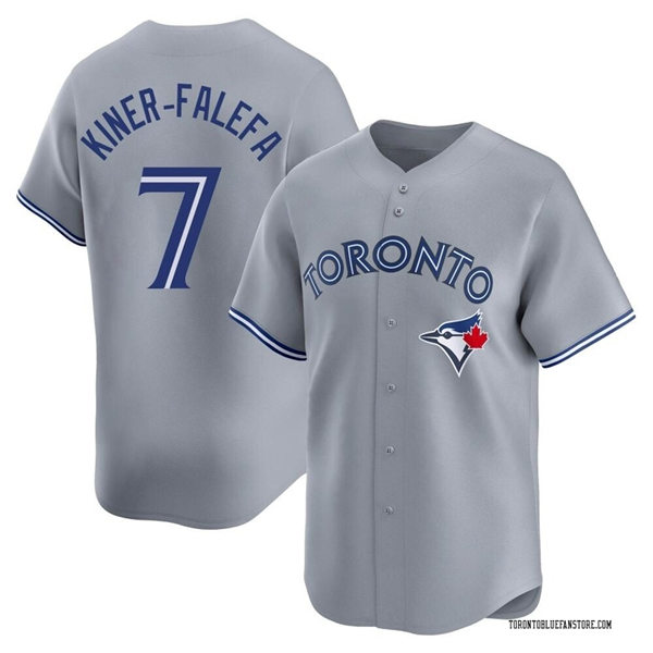  Mens Toronto Blue Jays #7 Isiah Kiner-Falefa Nike Gray Road Limited Player Jersey 