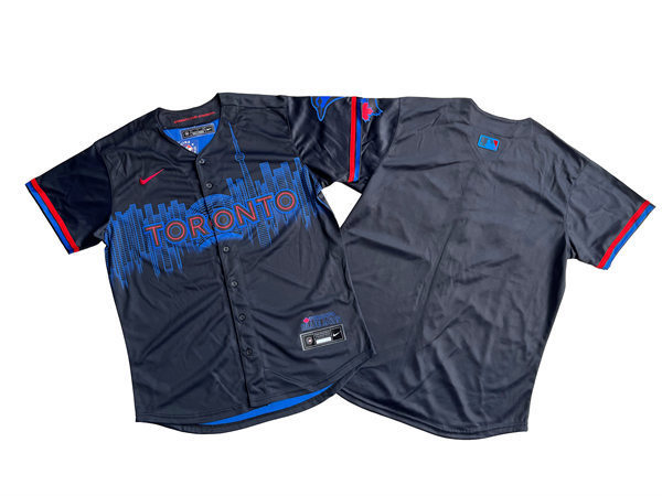  Mens Toronto Blue Jays Blank Nike 2024 City Connect Limited Player Jersey - Black 