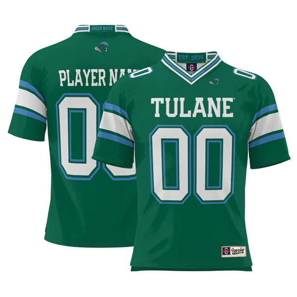  Mens Tulane Green Wave Custom Green College Football ProSphere Limited Jersey 