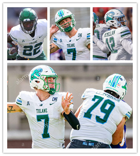  Mens Tulane Green Wave Custom Kolby Phillips Angelo Anderson Kai Horton Brett Favre Patrick Ramsey Matt Forte Nike White Football Jersey 