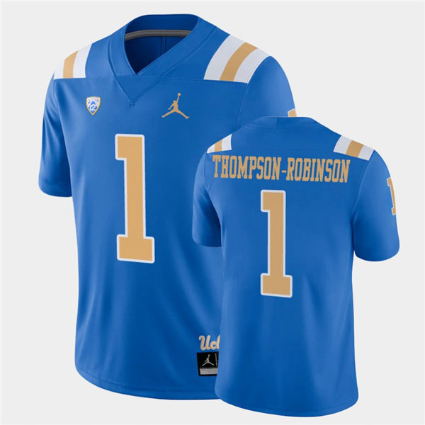  Mens UCLA Bruins #1 Dorian Thompson-Robinson 2021 Jordan Blue College Football Game Jersey