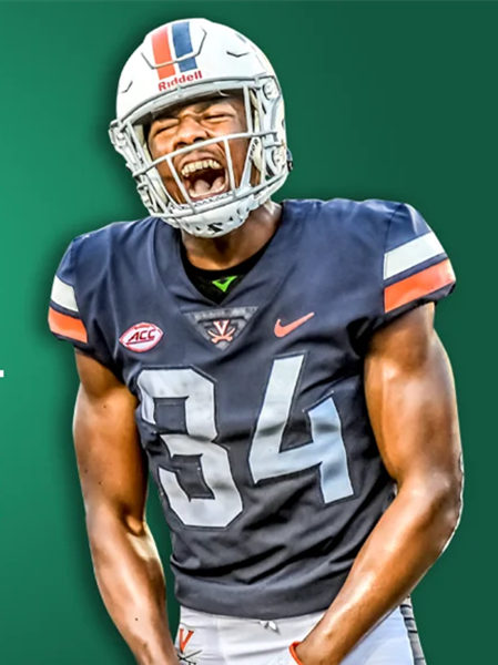  Mens Virginia Cavaliers #34 Bryce Hall Navy Nike College Football Game Jersey