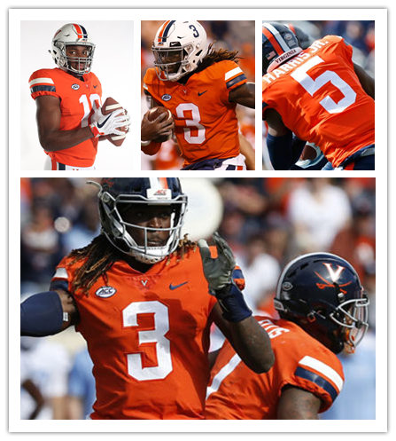  Mens Virginia Cavaliers Custom Orange Nike Football Game Jersey 