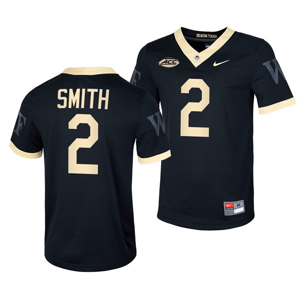  Mens Wake Forest Demon Deacons #2 Alphonso Smith Nike Black College Football Game Jersey