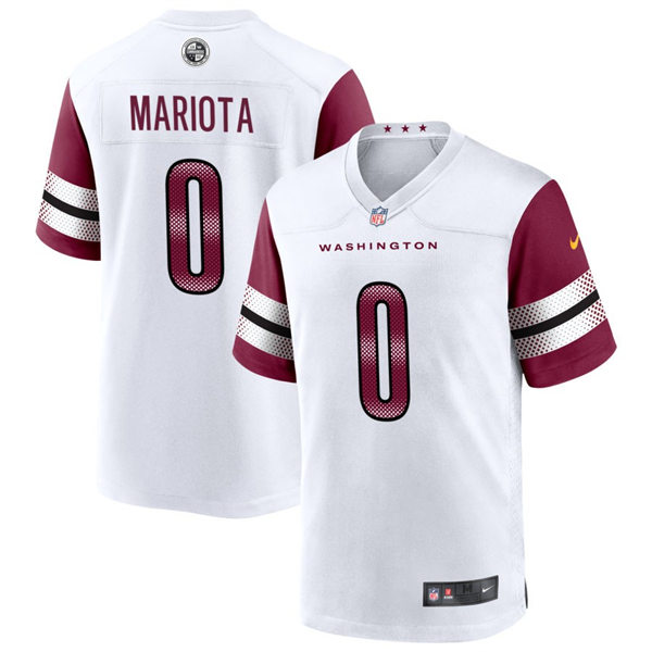  Mens Washington Commanders #0 Marcus Mariota Nike White Away Vapor Limited Jersey 