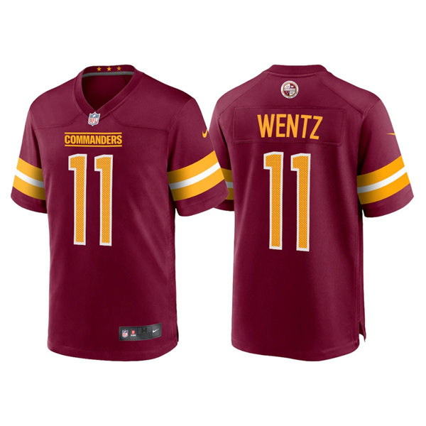  Mens Washington Commanders #11 Carson Wentz Burgundy Vapor Limited Jersey 