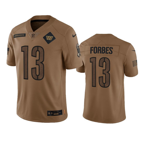  Mens Washington Commanders #13 Emmanuel Forbes Jr Brown 2023 Salute To Service Limited Jersey 