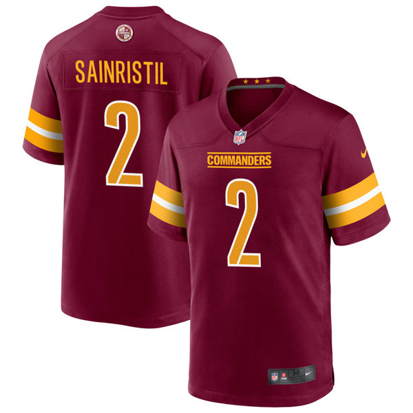  Mens Washington Commanders #2 Mike Sainristil Nike Burgundy Team Color Vapor Limited Jersey 