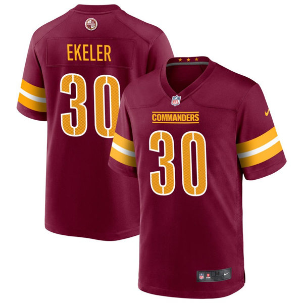  Mens Washington Commanders #30 Austin Ekeler Nike Burgundy Team Color Vapor Limited Jersey 