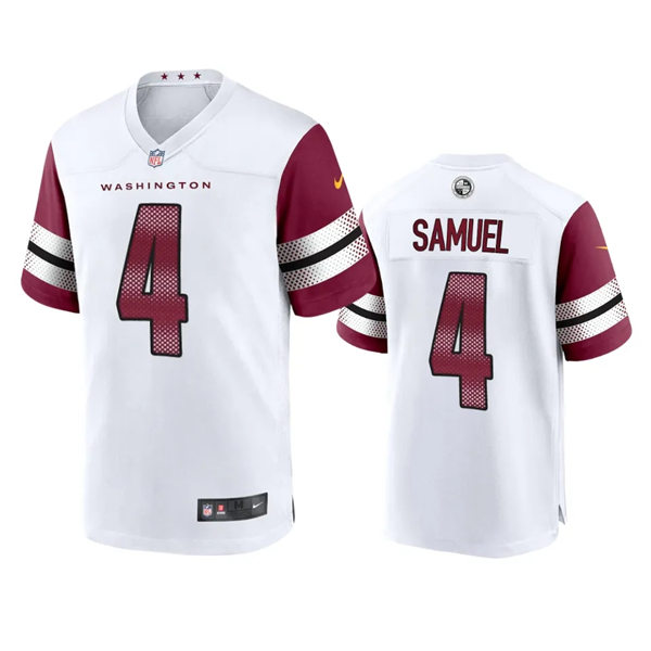  Mens Washington Commanders #4 Curtis Samuel Nike White Away Vapor Limited Jersey 