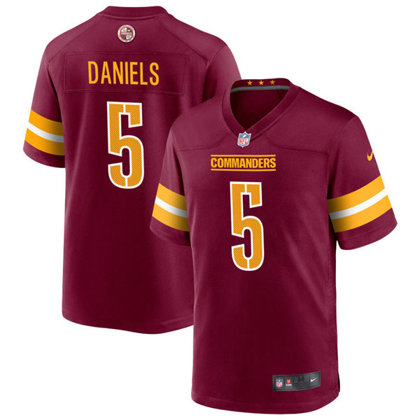  Mens Washington Commanders #5 Jayden Daniels Nike Burgundy Team Color Vapor Limited Jersey 
