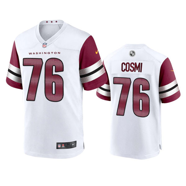  Mens Washington Commanders #76 Sam Cosmi Nike White Away Vapor Limited Jersey 