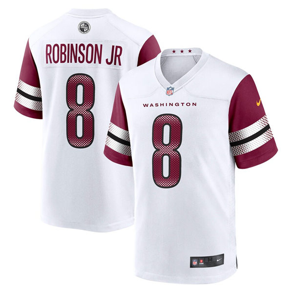  Mens Washington Commanders #8 Brian Robinson Jr Nike White Away Vapor Limited Jersey 
