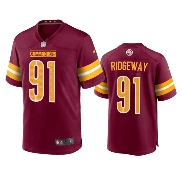  Mens Washington Commanders #91 John Ridgeway III Burgundy Team Color Vapor Limited Jersey 
