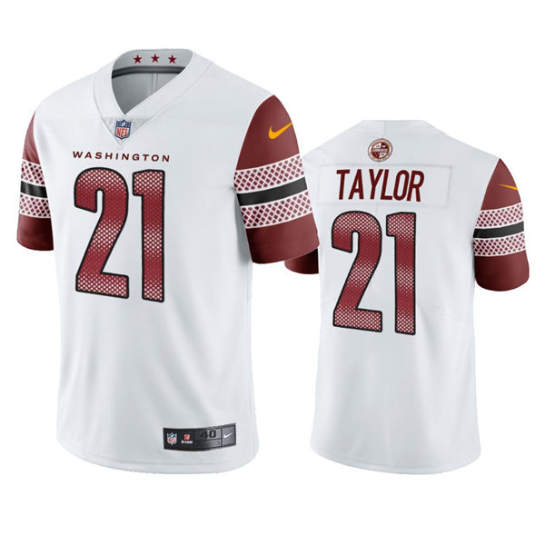  Mens Washington Commanders Retired Player #21 Sean Taylor White Away Vapor Limited Jersey 