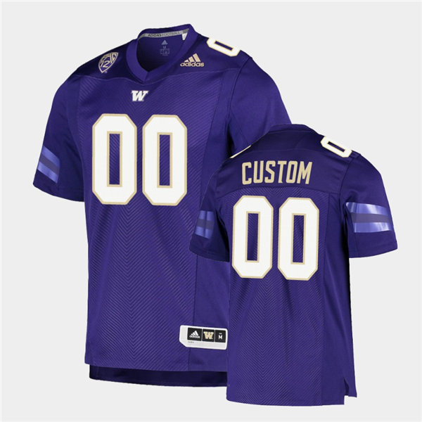  Mens Washington Huskies Custom Adidas 2022 Purple Football Game Jersey 
