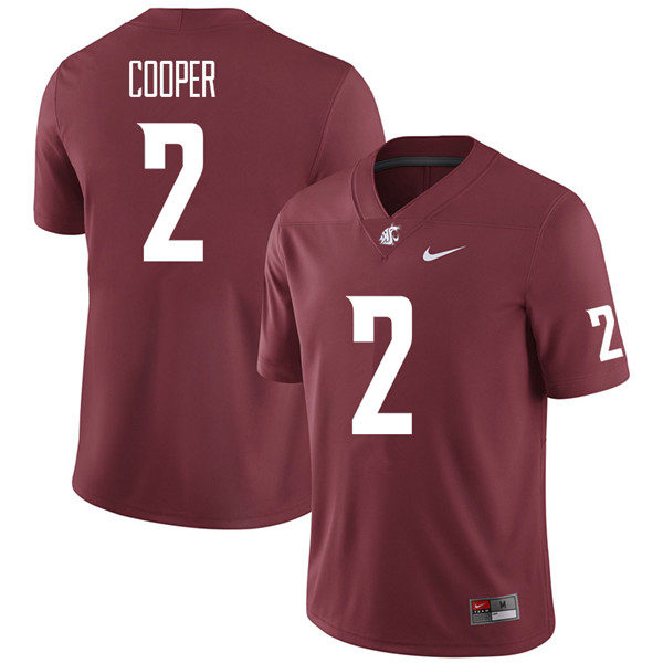  Mens Washington State Cougars #2 Cammon Cooper Nike Crimson College Football Game Jersey
