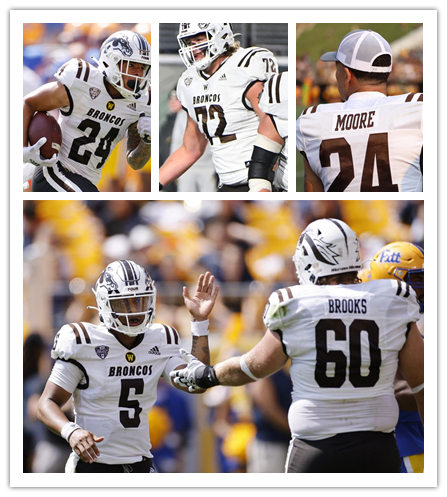  Mens Western Michigan Bronco Custom Adidas White Brown College Football Game Jersey 