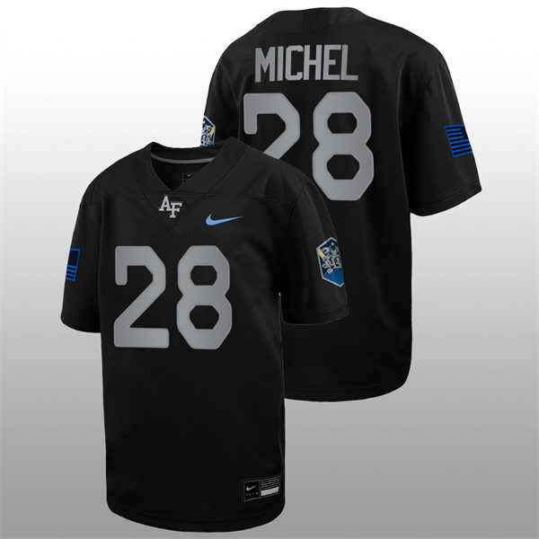  Mens Youth Air Force Falcons #28 Emmanuel Michel Nike Space Force Rivalry Alternate Game Football Jersey - Black 