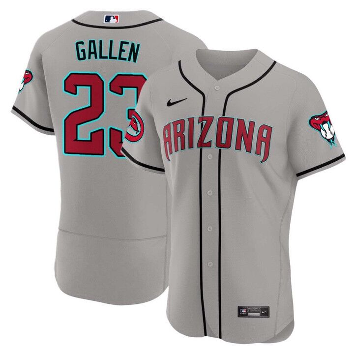  Mens Youth Arizona Diamondbacks #23 Zac Gallen Nike 2024 Gray Road Vapor Premier Elite Jersey 