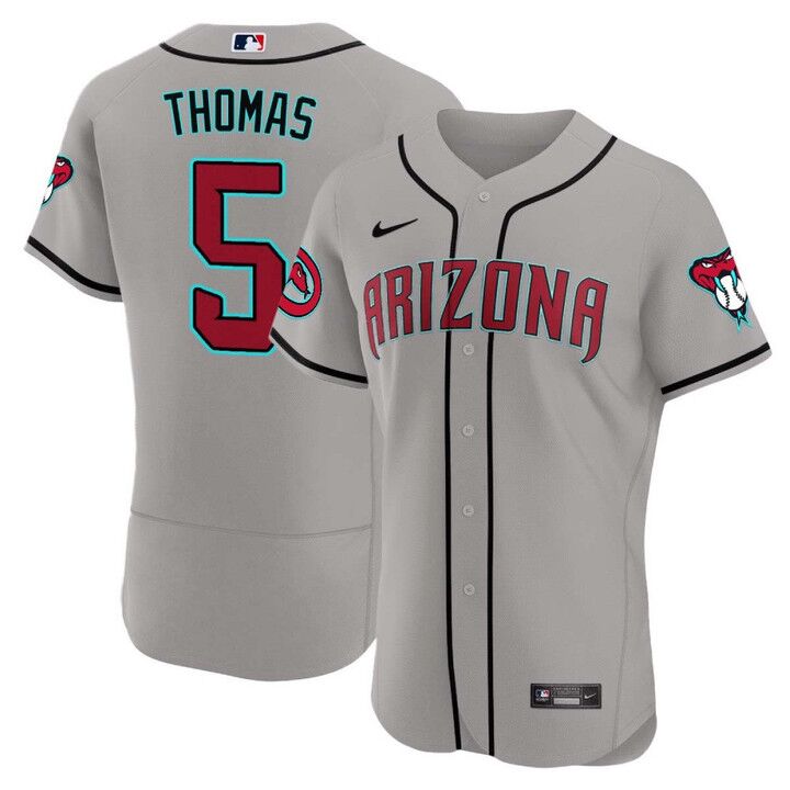  Mens Youth Arizona Diamondbacks #5 Alek Thomas Nike 2024 Gray Road Vapor Premier Elite Jersey 