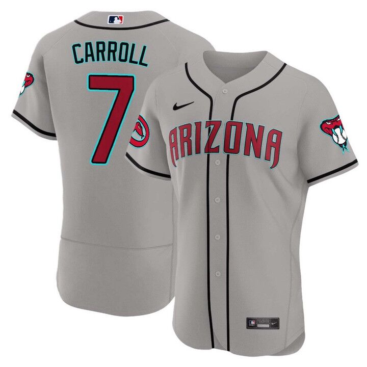  Mens Youth Arizona Diamondbacks #7 Corbin Carroll Nike 2024 Gray Road Vapor Premier Elite Jersey 