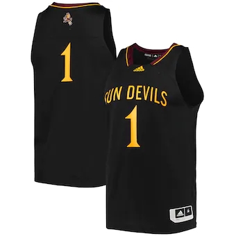 Mens Youth Arizona State Sun Devils Custom adidas Black Reverse Retro Sun Devils Basketball Game Jersey 
