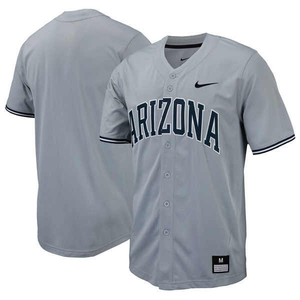  Mens Youth Arizona Wildcats Custom 2024 Gray Navy Baseball Game Jersey 