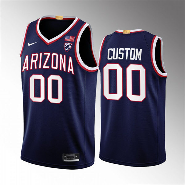  Mens Youth Arizona Wildcats Custom Nike Navy 2022-23 College Basketball Game Jersey 