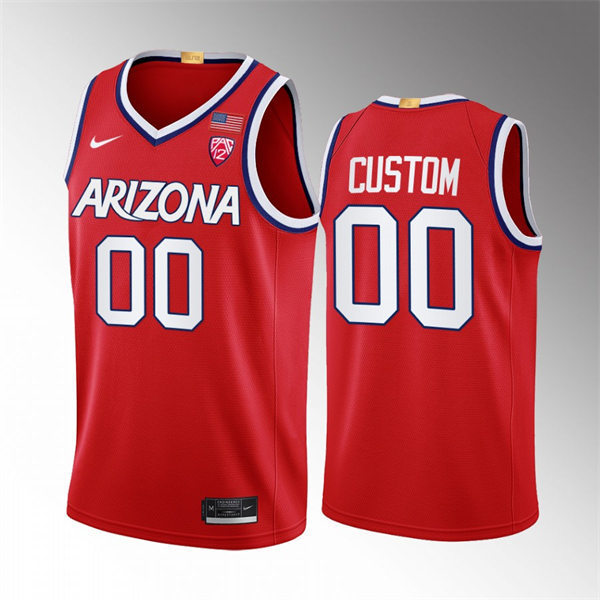  Mens Youth Arizona Wildcats Custom Nike Red 2022-23 College Basketball Game Jersey 