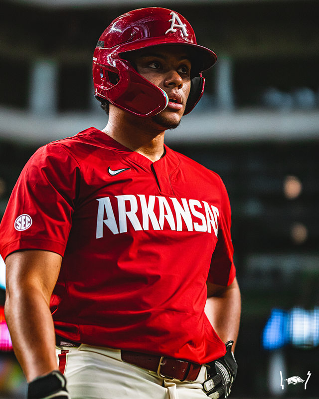  Mens Youth Arkansas Razorbacks Custom 2023 Cardinal two-Button Pullover Baseball Game Jersey 