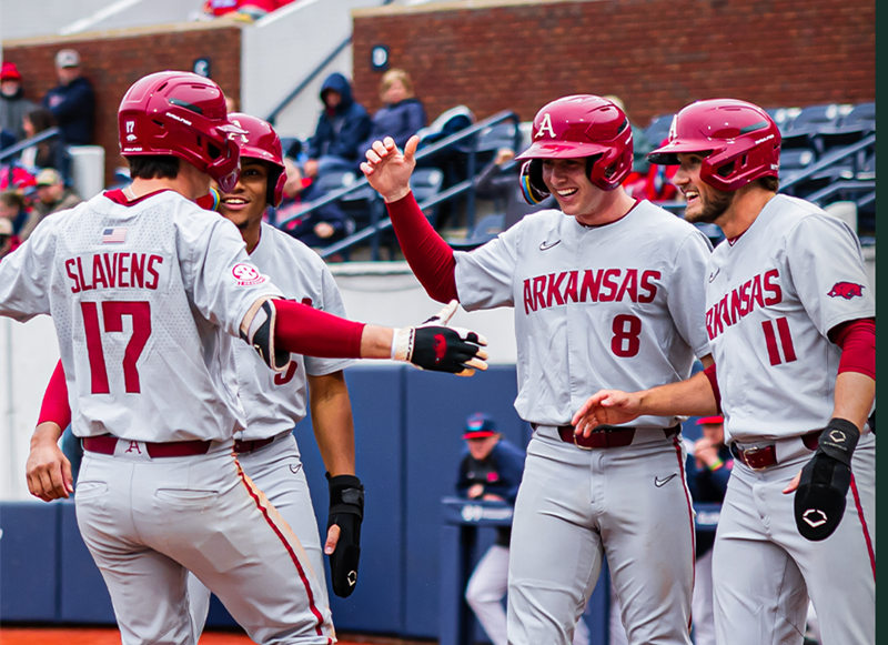  Mens Youth Arkansas Razorbacks Custom 2023 Gray Full Button Baseball Game Jersey 