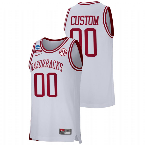  Mens Youth Arkansas Razorbacks Custom Nike White College Basketball Retro Edition Jersey 