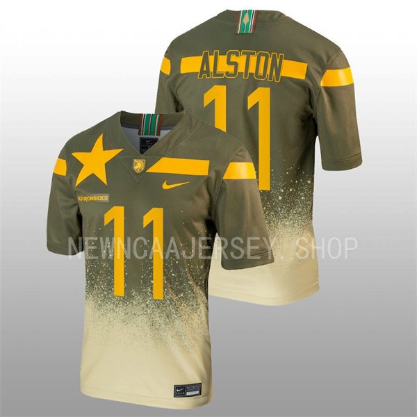  Mens Youth Army Black Knights #11 Isaiah Alston Nike 1st Armored Division Old Ironsides Untouchable Football Jersey - Olive 