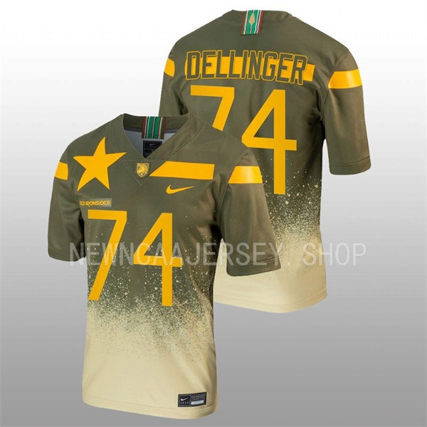  Mens Youth Army Black Knights #74 Simon Dellinger Nike 1st Armored Division Old Ironsides Untouchable Football Jersey - Olive 