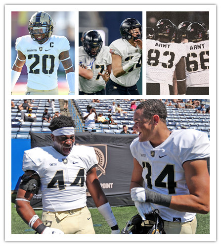  Mens Youth Army Black Knights Custom Nike White College Football Game Jersey 