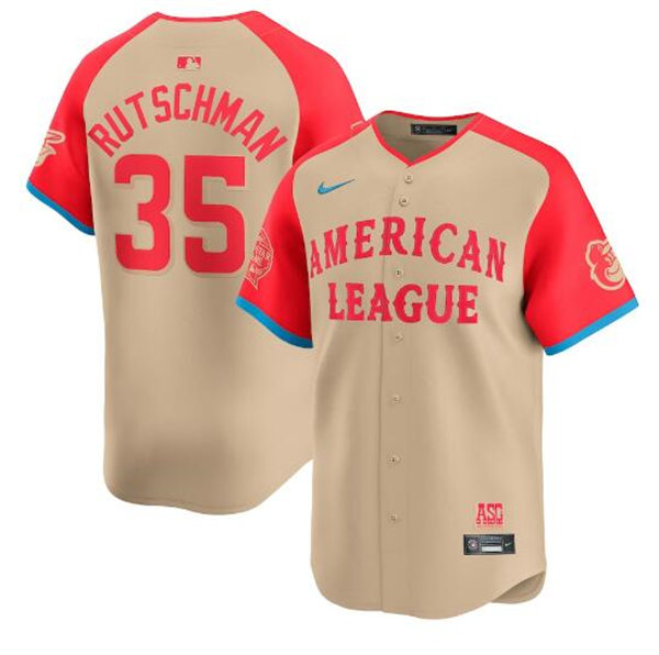  Mens Youth Baltimore Orioles #35 Adley Rutschman American League Nike 2024 MLB All-Star Game Limited Player Jersey - Cream 