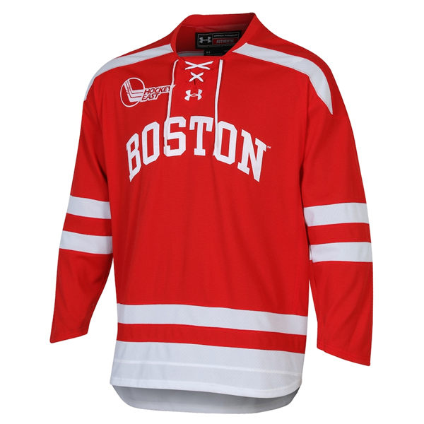  Mens Youth Boston University Terriers Custom 2024 Scarlet Hockey Jersey 