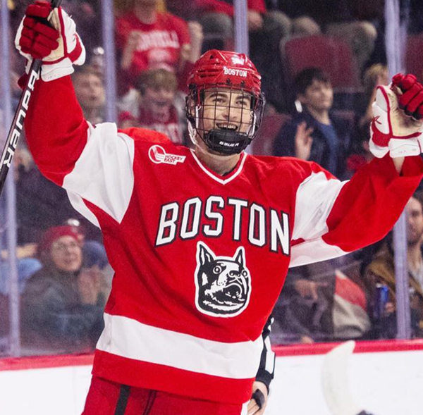  Mens Youth Boston University Terriers Custom 2024 Scarlet With Team Logo Hockey Jersey 