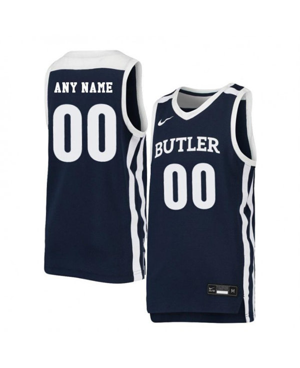  Mens Youth Butler Bulldogs Custom Nike Navy College Basketball Game Jersey 